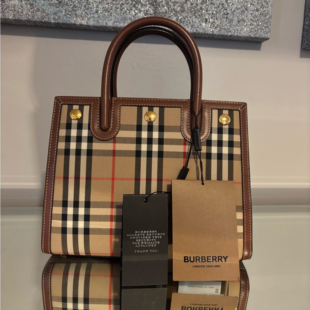 Burberry Tan and Brown Mini Bag - Picture 5 of 10